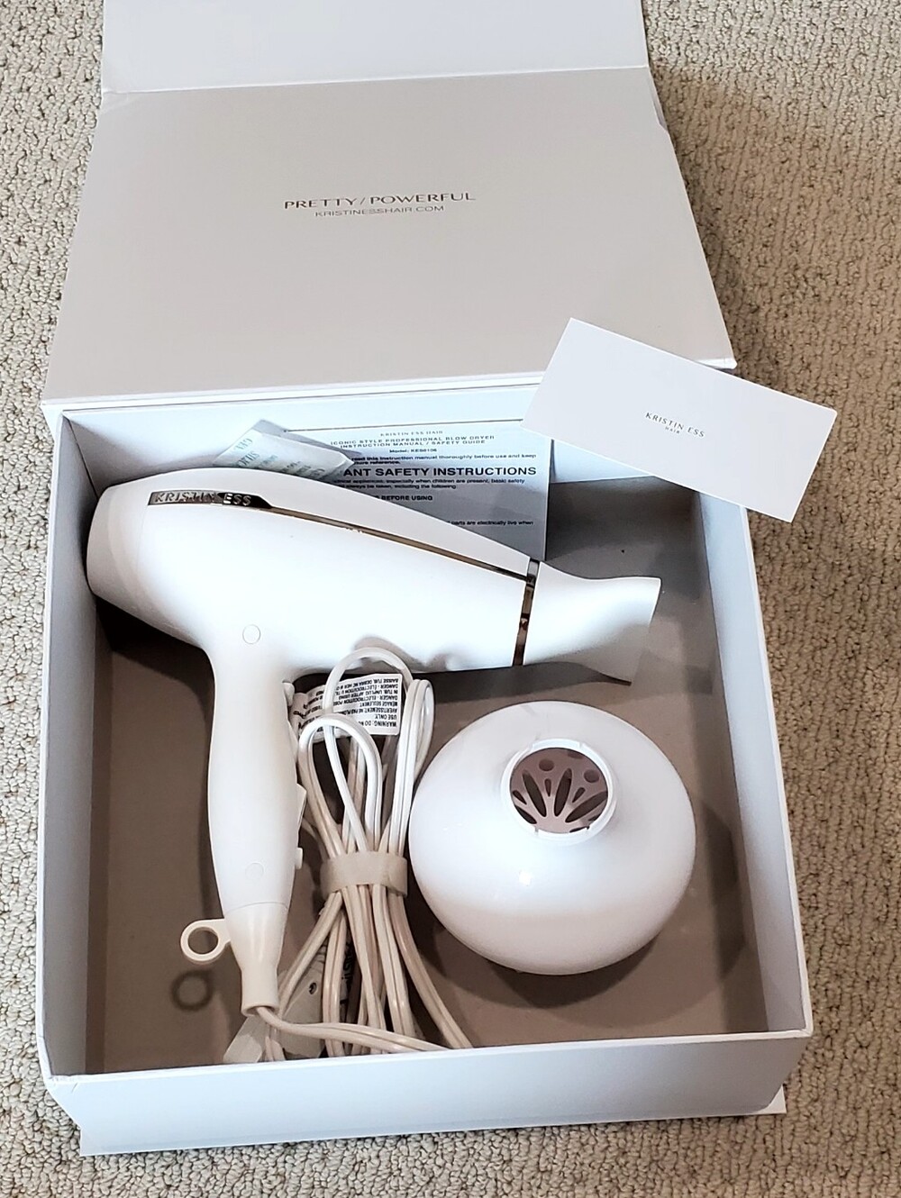 Kristin Ess Iconic Style Professional Hair Blow Dryer, In Box Like New